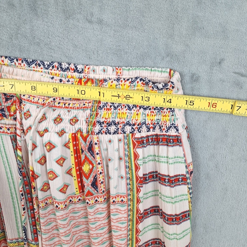 Womens Skirt Medium Patchwork Boho Peasant Indie Festival Floral Gauze High Low - Picture 4 of 8